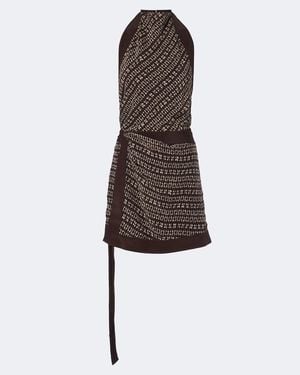 SIR. Astrid Printed Open-Back Minidress - Brown