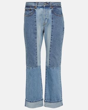 Victoria Beckham Panelled High-Rise Straight Jeans - Blue
