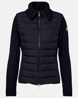 Moncler Paneled Quilted Down Jacket - Blue