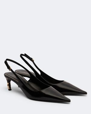 Gucci Eva Leather Slingback Court Shoes - Black