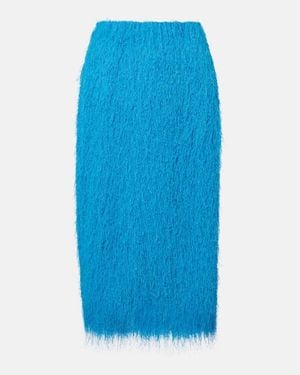 Dries Van Noten Fringed Midi Skirt - Blue