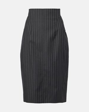 Mugler Midirock Aus Einem Wollgemisch - Grau