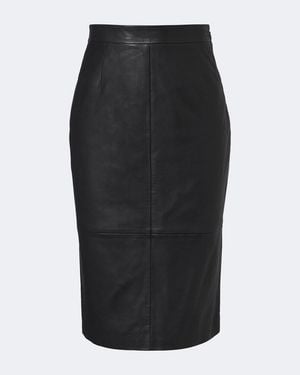 Altuzarra Falda Tubo Hank De Piel - Negro