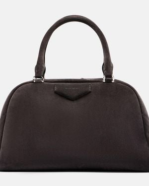 Givenchy Tote Bag Antigona East-West Medium Aus Veloursleder - Schwarz