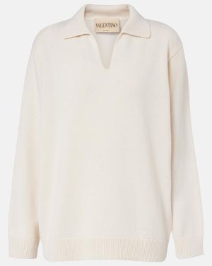 Valentino Cashmere Polo Jumper - White