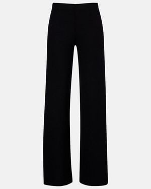 Leset Lauren Mid-Rise Jersey Wide-Leg Trousers - Black