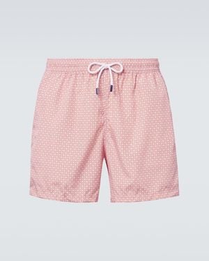 Fedeli Madeira Printed Swim Trunks - Pink