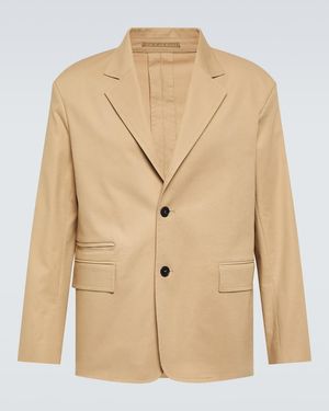 Lanvin Deconstructed Cotton-Blend Blazer - Natural
