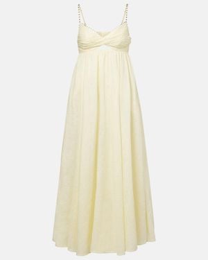 Zimmermann Rhiannon Embellished Linen Midi Dress - Yellow