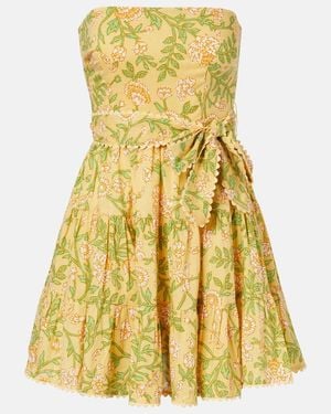 Poupette Christine Cotton Bandeau Minidress - Yellow