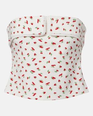 Posse Top Tubo Ebony En Mezcla De Algodon Estampado - Blanco