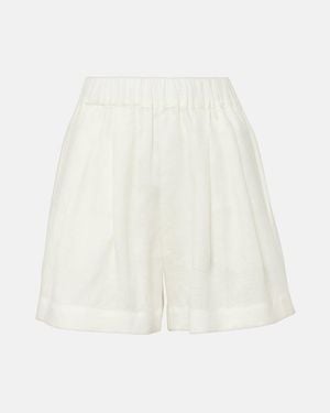 Asceno Zurich Linen Shorts - White
