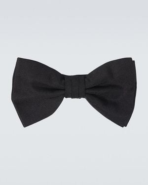 Rubinacci Silk Grosgrain Bow Tie - Black