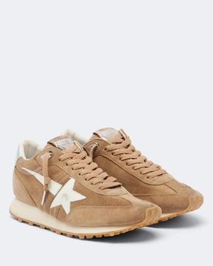 Golden Goose Running Marathon Suede Trainers - Natural