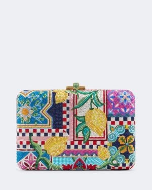 Judith Leiber Clutch Slim Slide Ceramica - Blu