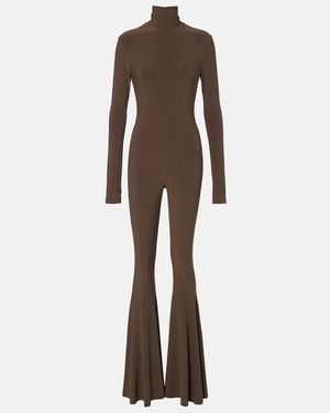 Norma Kamali Turtleneck Jersey Jumpsuit - Brown