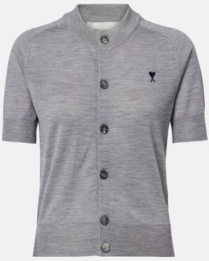 Ami Paris Cardigan Aus Wolle - Grau