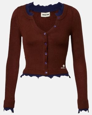 ShuShu/Tong Cardigan De Lana Desgastado - Marrón