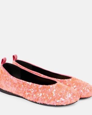 JW Anderson Sequined Ballet Flats - Pink