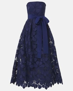 Elie Saab Lace Bustier Gown - Blue