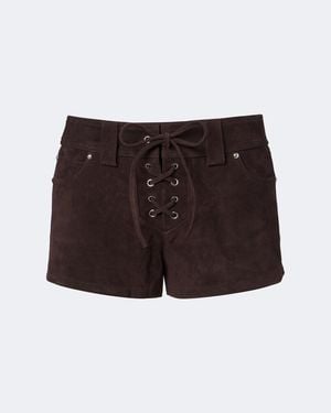 STAUD Shorts Geo De Ante - Marrón
