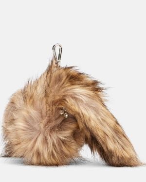 Simone Rocha Verziertes Muenzetui Aus Faux Fur - Natur