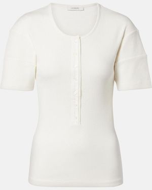 Lemaire Cotton And Linen Jersey Henley Shirt - White