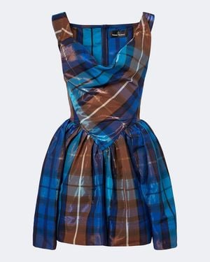 Vivienne Westwood Sunday Checked Twill Minidress - Blue