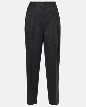 TOTEME Wool-Blend Tapered Pants - Black