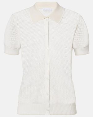Stella McCartney Crochet Cotton Polo Shirt - White