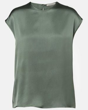 Asceno Dasha Silk Twill Top - Green