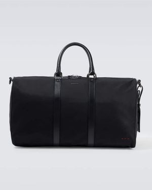 Kiton Leather-Trimmed Duffel Bag - Black