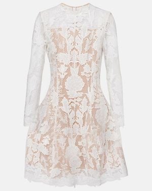Oscar de la Renta Lace Guipure Minidress - Natural
