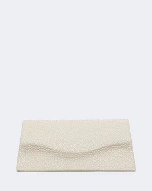 Elie Saab Clutch The Midnight Aus Veloursleder Mit Zierperlen - Natur