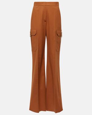 Max Mara Cargohose Edda aus Satin - Braun