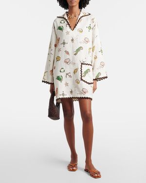 ALMAIS Sea Linen Minidress in Metallic | Lyst ALMAIS Sea Linen Minidress in Metallic | Lyst