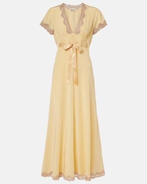 RIXO London Maxikleid Marlice Aus Seide Mit Spitze - Mettallic