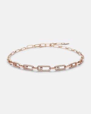 Messika Move Link 18Kt Rose Choker With Diamonds - Metallic