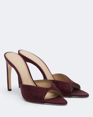 Victoria Beckham Verzierte Pantoletten Harlow Aus Satin - Braun