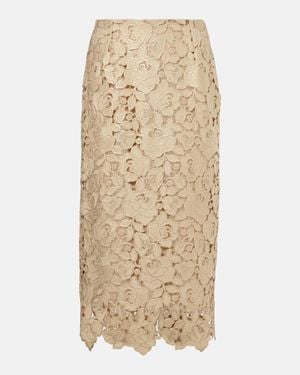 Oscar de la Renta Guipure Lace Pencil Skirt - Natural