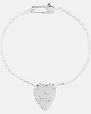 Gucci Brazalete de cadena con corazón - Blanco