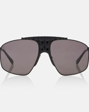 Alaïa Lettering Logo Aviator Sunglasses - Grey