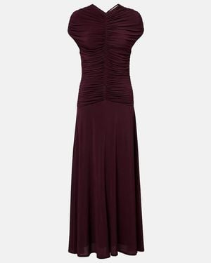 TOVE Avita Ruched Jersey Maxi Dress - Purple