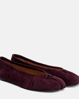 Maison Margiela Tabi Suede Ballet Flats - Red