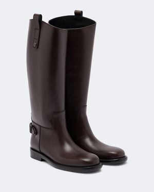 Burberry Stiefel Cavalier Aus Leder - Schwarz