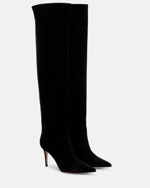 Gianvito Rossi Hansen 85 Suede Knee-High Boots - Black