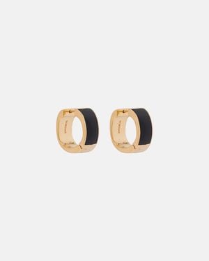 TOTEME Boucles D'Oreilles Signature En Email Plaque Or - Blanc