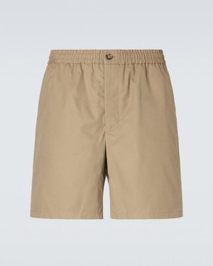 Ami Paris Bermuda-Shorts Aus Baumwoll-Gabardine - Natur