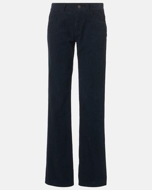 The Row Carlyl Cotton Corduroy Slim Trousers - Blue