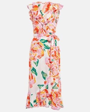 Poupette Aude Floral Midi Dress - White